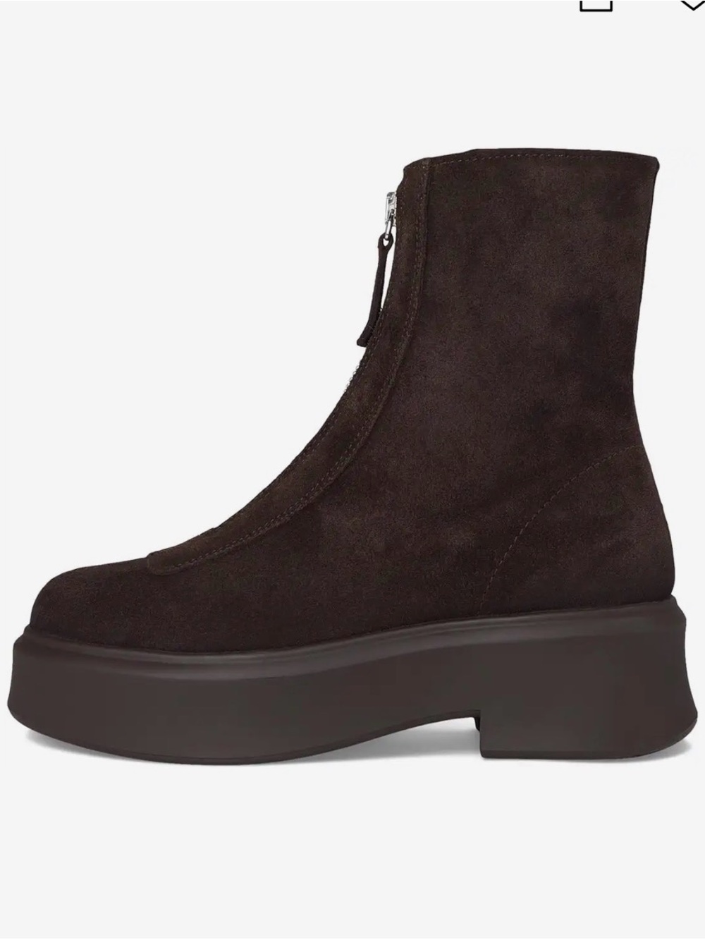 Steve Madden Jane Women's Dark Brown Suede Platform Ankle Boots - Picture 2 of 5